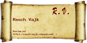 Resch Vajk névjegykártya