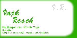 vajk resch business card
